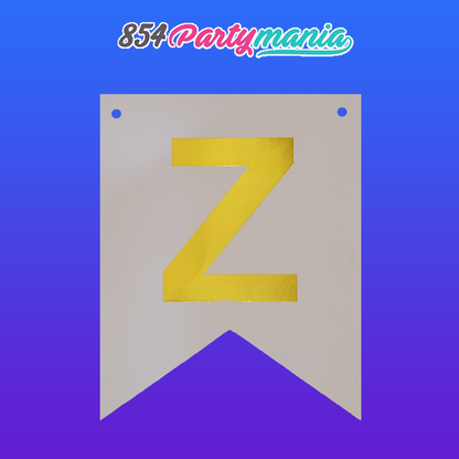 Letter and Number DIY Banner White