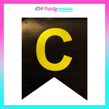 Letter and Number DIY Banner Black