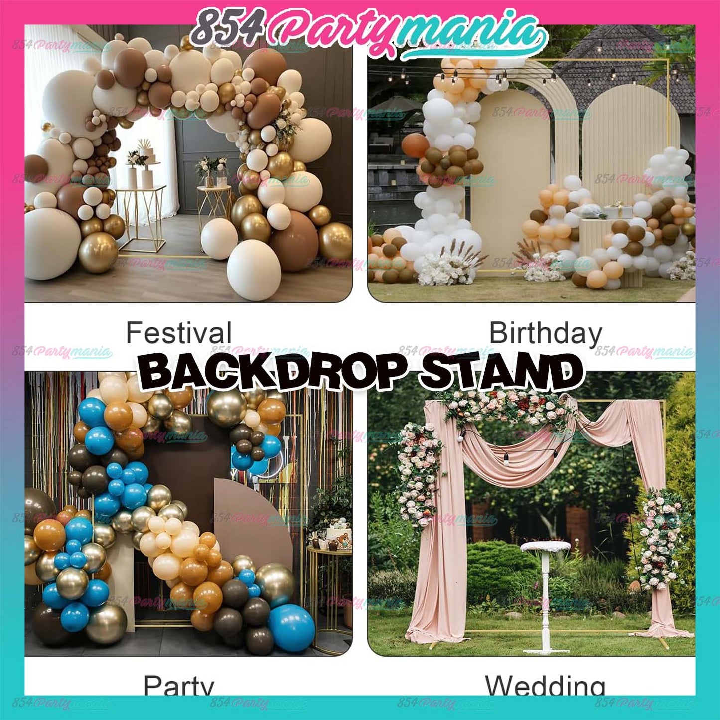 BACKDROP BALLOON STAND GOLD