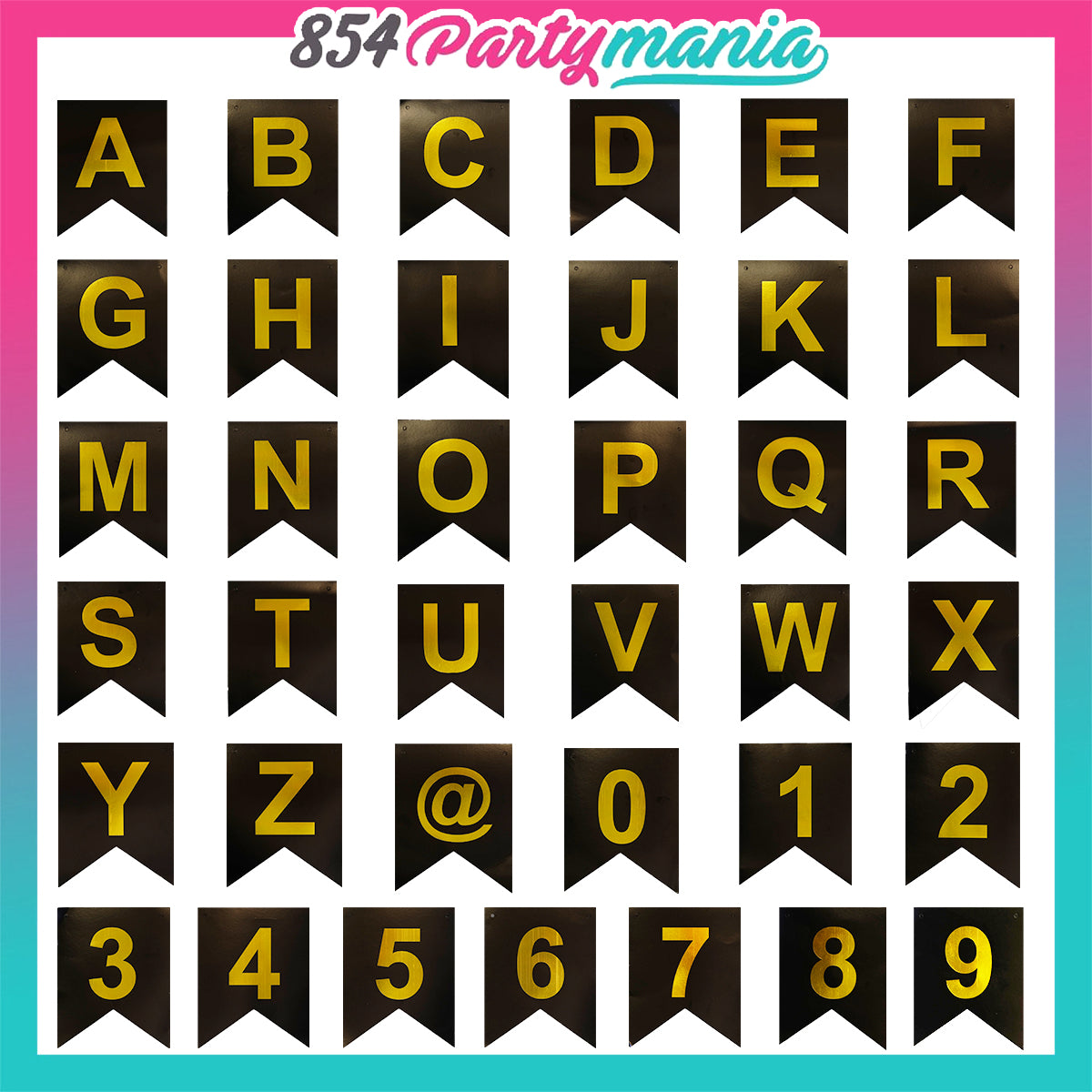 Letter and Number DIY Banner Black