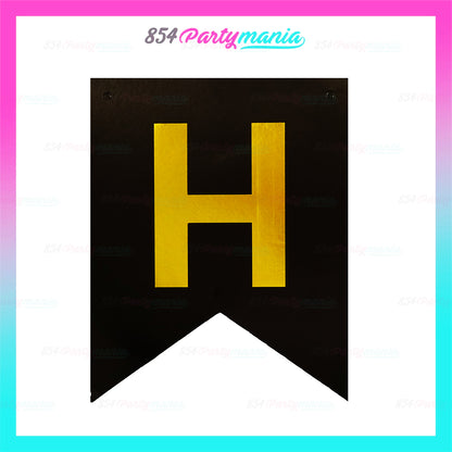 Letter and Number DIY Banner Black