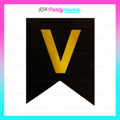 Letter and Number DIY Banner Black