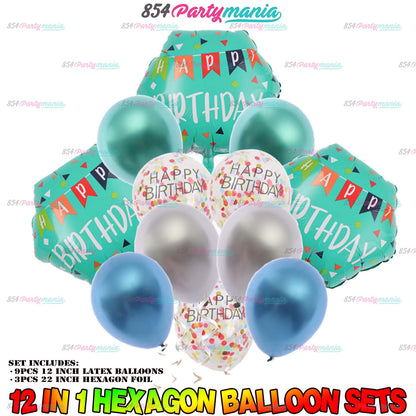 12PCS FOIL BALLOON HEXAGON SET (sold by 10's)