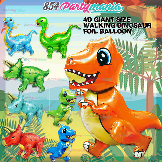 Large 3D Walking Dinosaur Foil Balloon (sold by 10's)