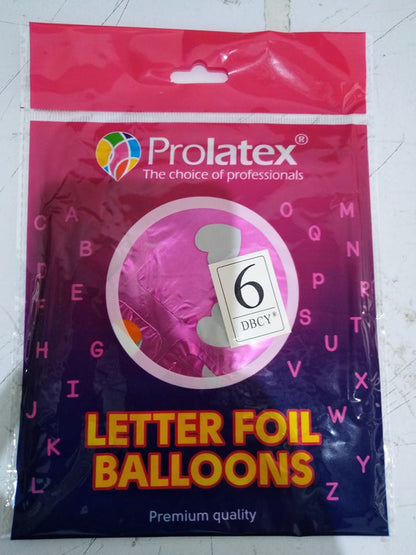 Letter and Number Foil Balloon Pink (sold by 10's) Prolatex Brand