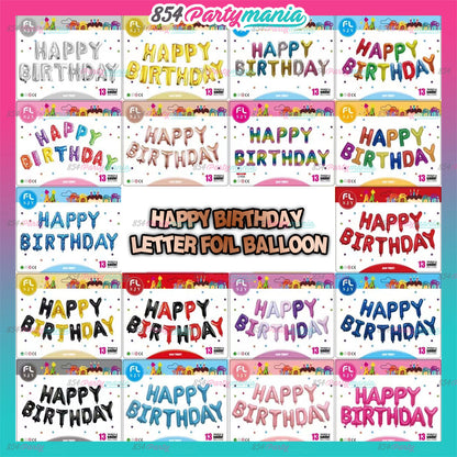 HAPPY BIRTHDAY LETTER FOIL SET (sold by 10's)