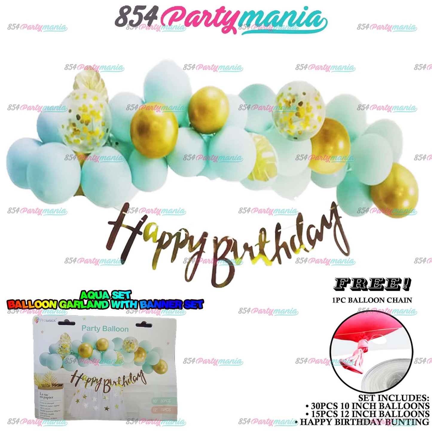 45PCS BALLOON GARLAND WITH BANNER SET