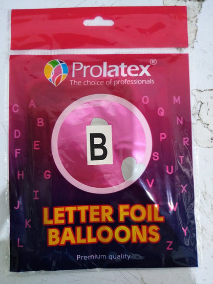 Letter and Number Foil Balloon Pink (sold by 10's) Prolatex Brand