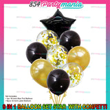 9in1 Balloon Set Star with Confetti (sold by 10's)