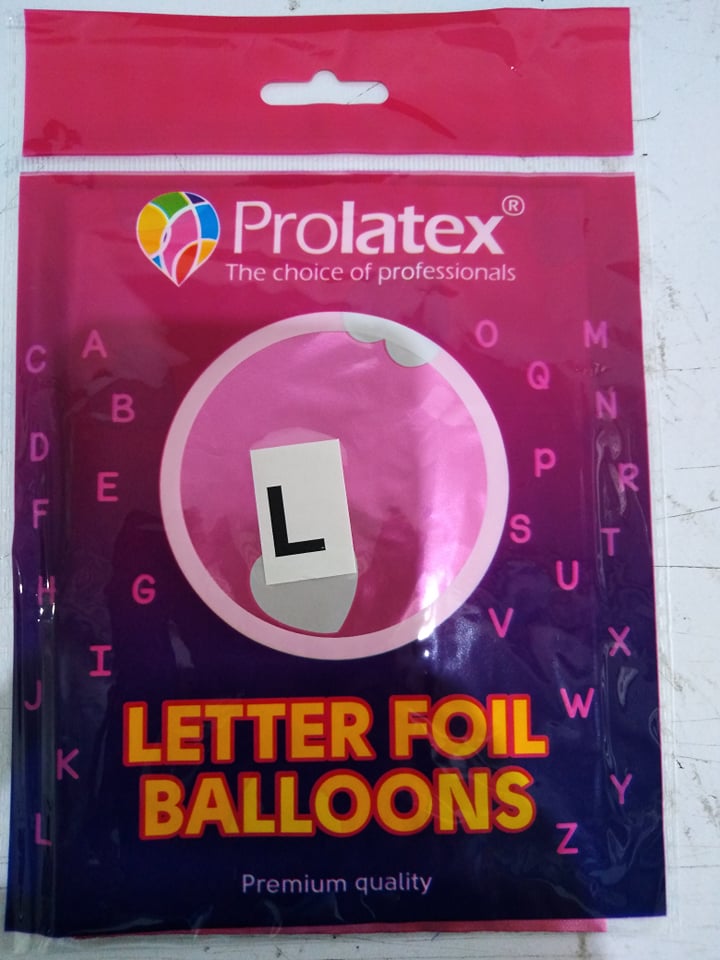 Letter and Number Foil Balloon Pink (sold by 10's) Prolatex Brand