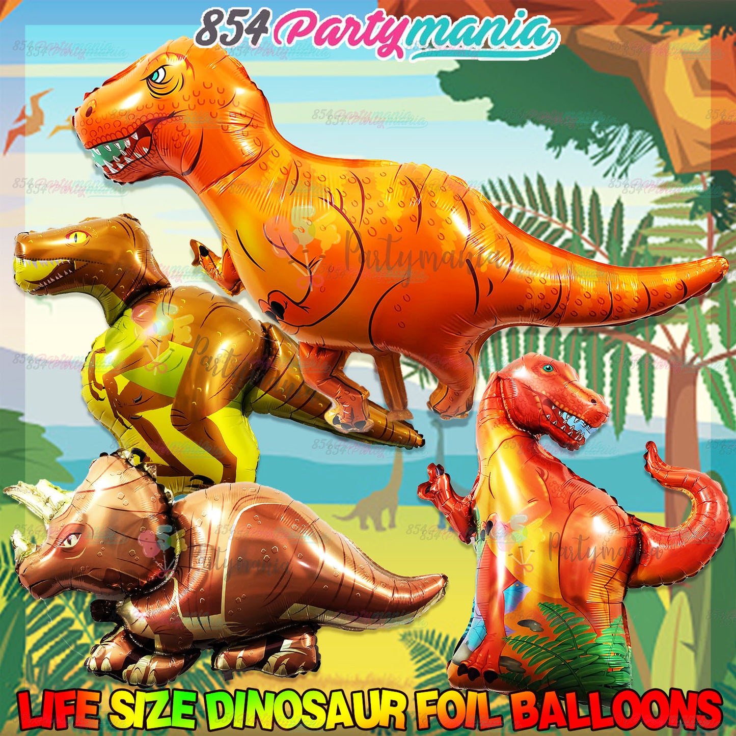 Life Size Dinosaur Shaped Foil Balloon (sold by 10's)