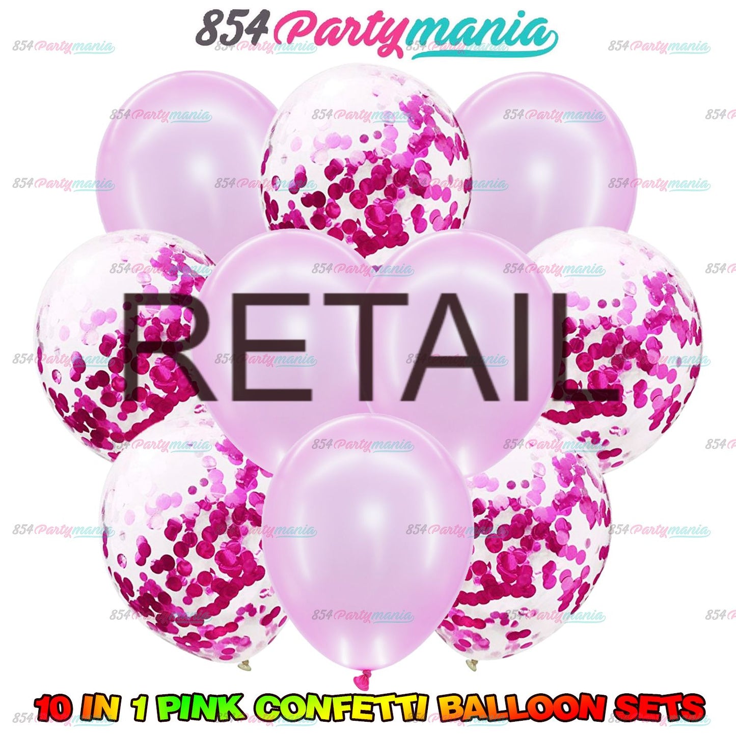 10 IN 1 BALLOON SET WITH CONFETTI (sold by 10's)