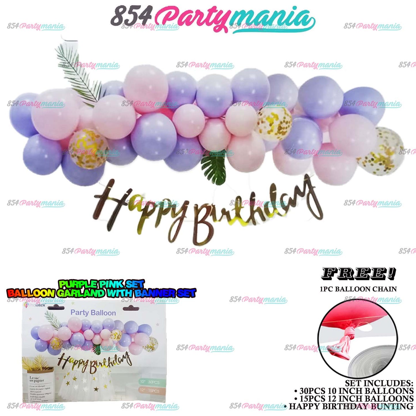 45PCS BALLOON GARLAND WITH BANNER SET