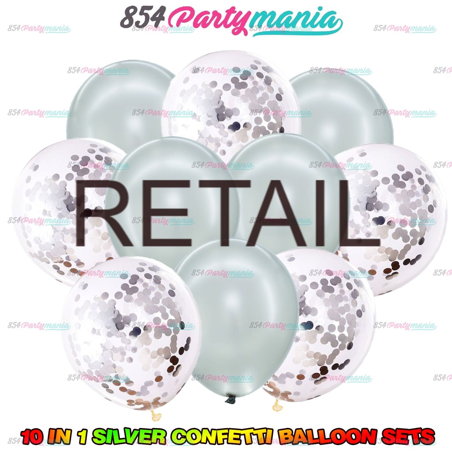 10 IN 1 BALLOON SET WITH CONFETTI (sold by 10's)