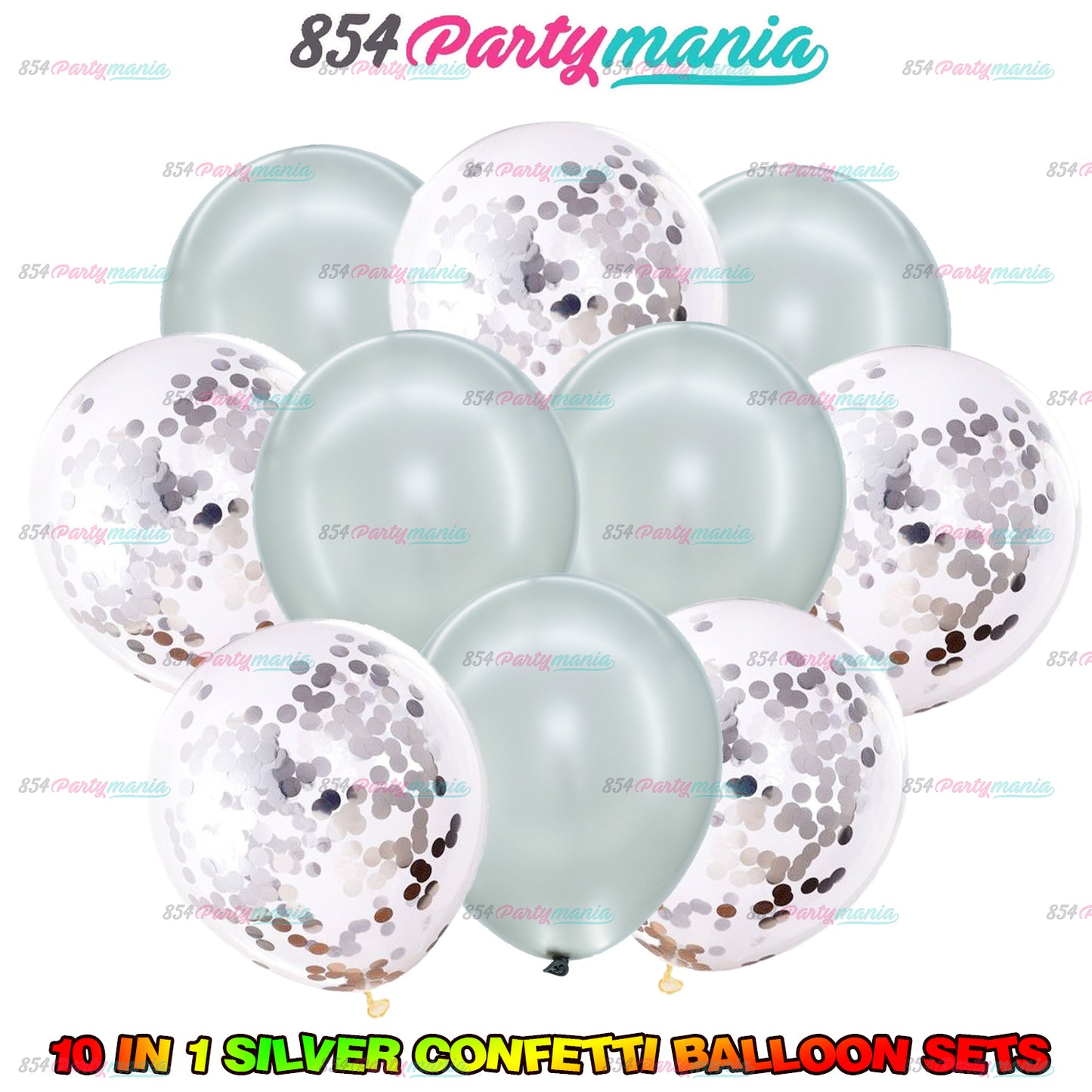 10 IN 1 BALLOON SET WITH CONFETTI (sold by 10's)