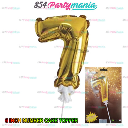 NUMBER BALLOON CAKE TOPPER (sold by 12's)