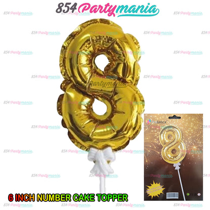 NUMBER BALLOON CAKE TOPPER (sold by 12's)