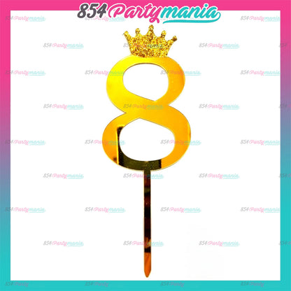 ACRYLIC NUMBER CAKE TOPPER [PREMIUM QUALITY] (20pcs/pack)