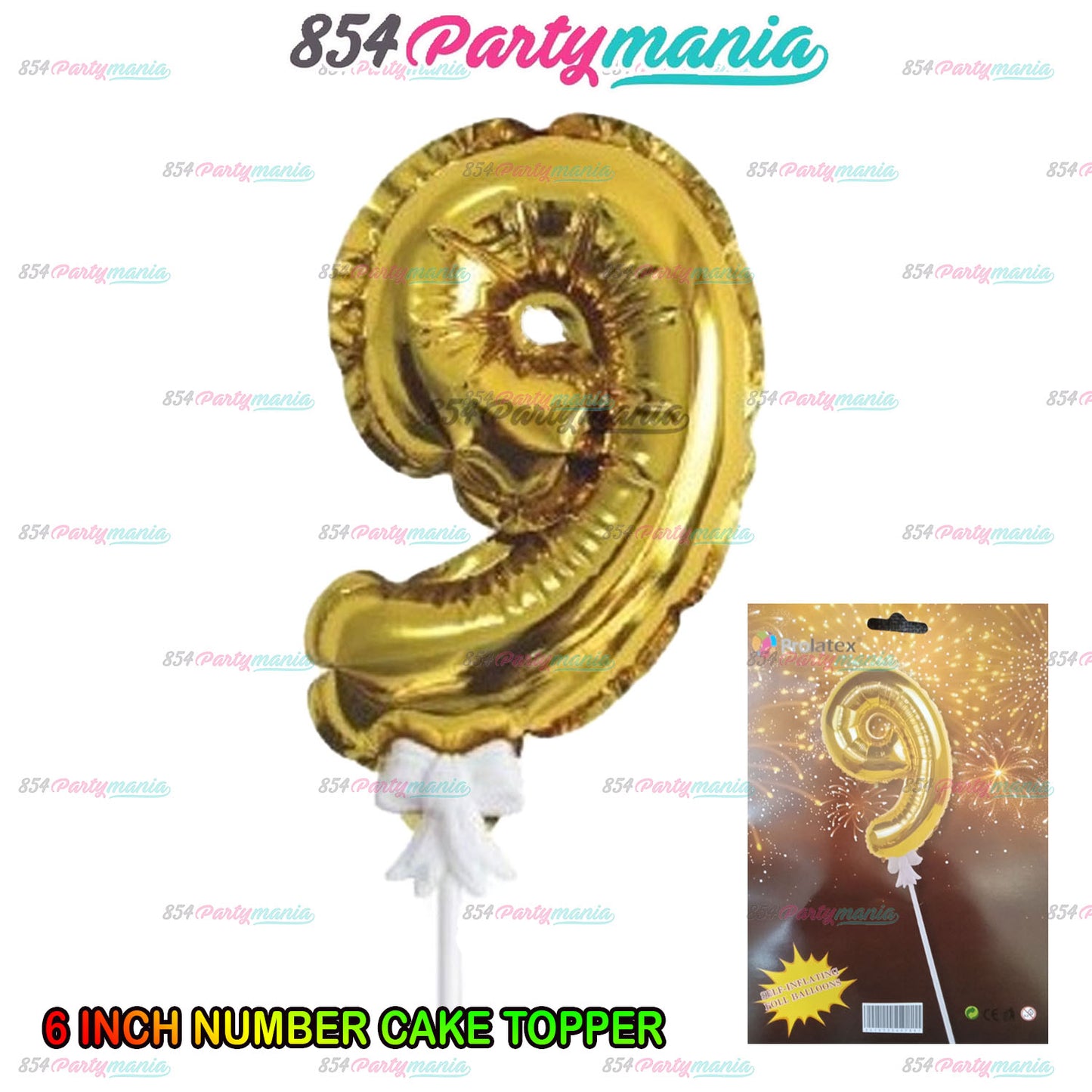 NUMBER BALLOON CAKE TOPPER (sold by 12's)