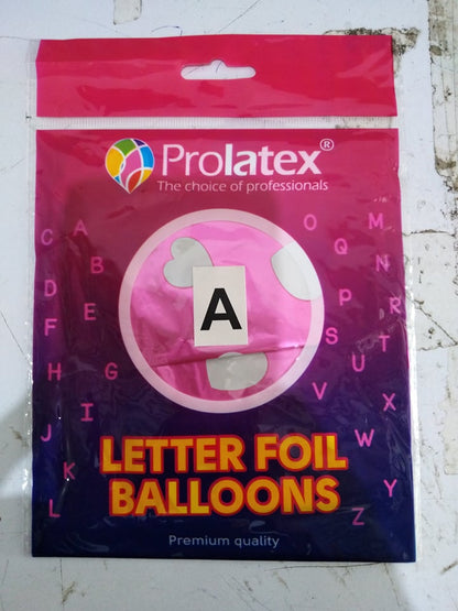 Letter and Number Foil Balloon Pink (sold by 10's) Prolatex Brand