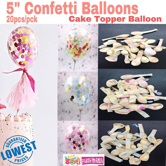 5 inch Transparent Confetti Balloons 20pcs/pack (12pck/order)