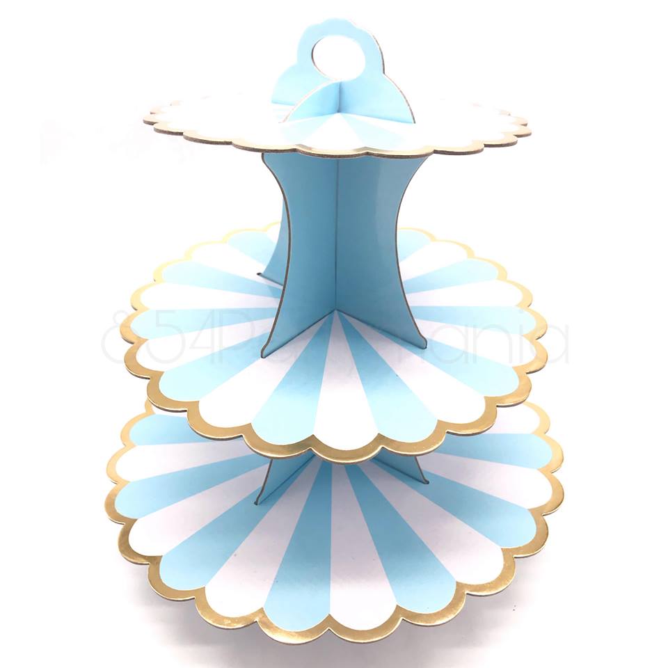 Cupcake Stand 3 Tier Board Pastel Scallop (10pcs min)