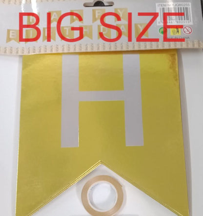 BIG HB BANNER GOLD PRINT [PREMIUM QUALITY] (sold by 12's)