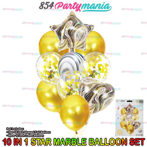 10IN1 BALLOON SET MARBLE (sold by 10's)