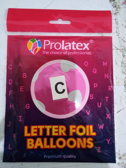 Letter and Number Foil Balloon Pink (sold by 10's) Prolatex Brand