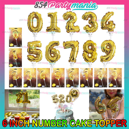 NUMBER BALLOON CAKE TOPPER (sold by 12's)