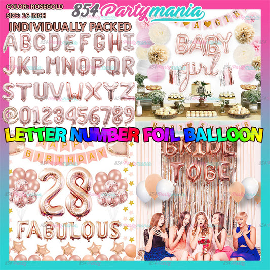 Letter Foil Balloon Rosegold 16" (sold by 10's) BRAND: PROLATEX