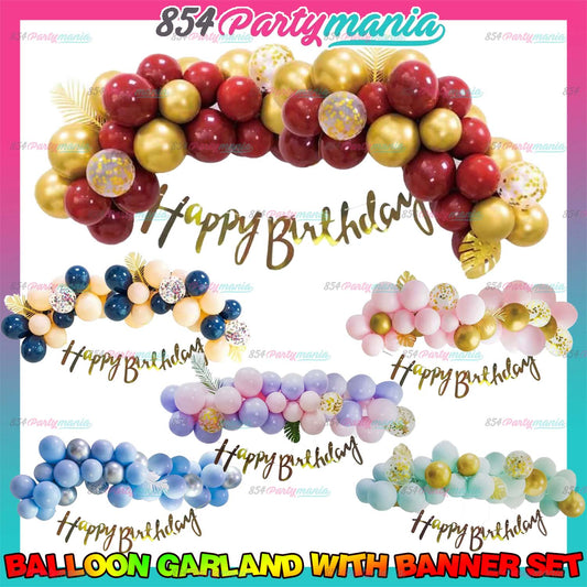 45PCS BALLOON GARLAND WITH BANNER SET