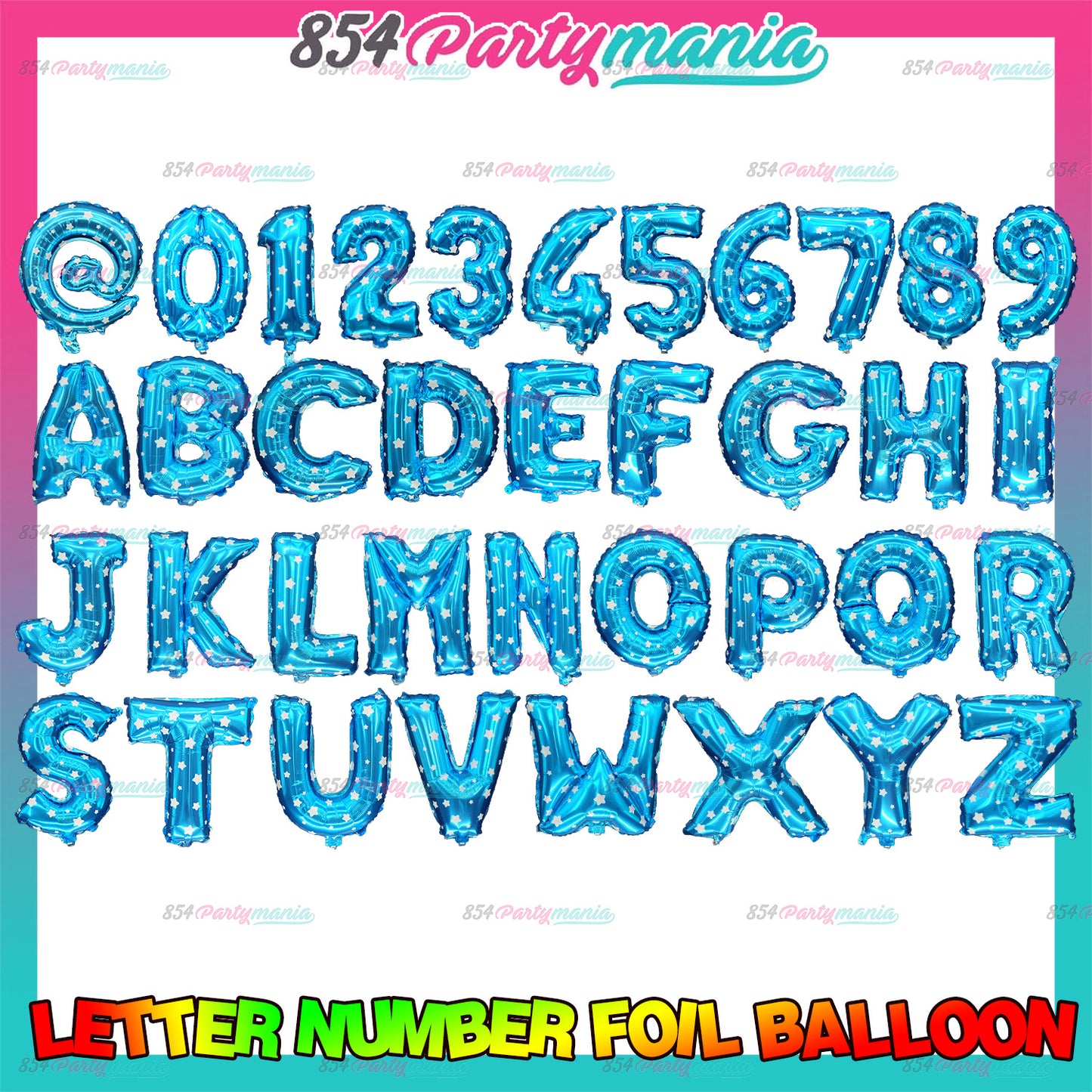 Letter and Number Foil Blue (sold by 10's) BRAND: PROLATEX BALLOONS