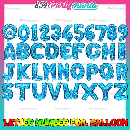 Letter and Number Foil Blue (sold by 10's) BRAND: PROLATEX BALLOONS