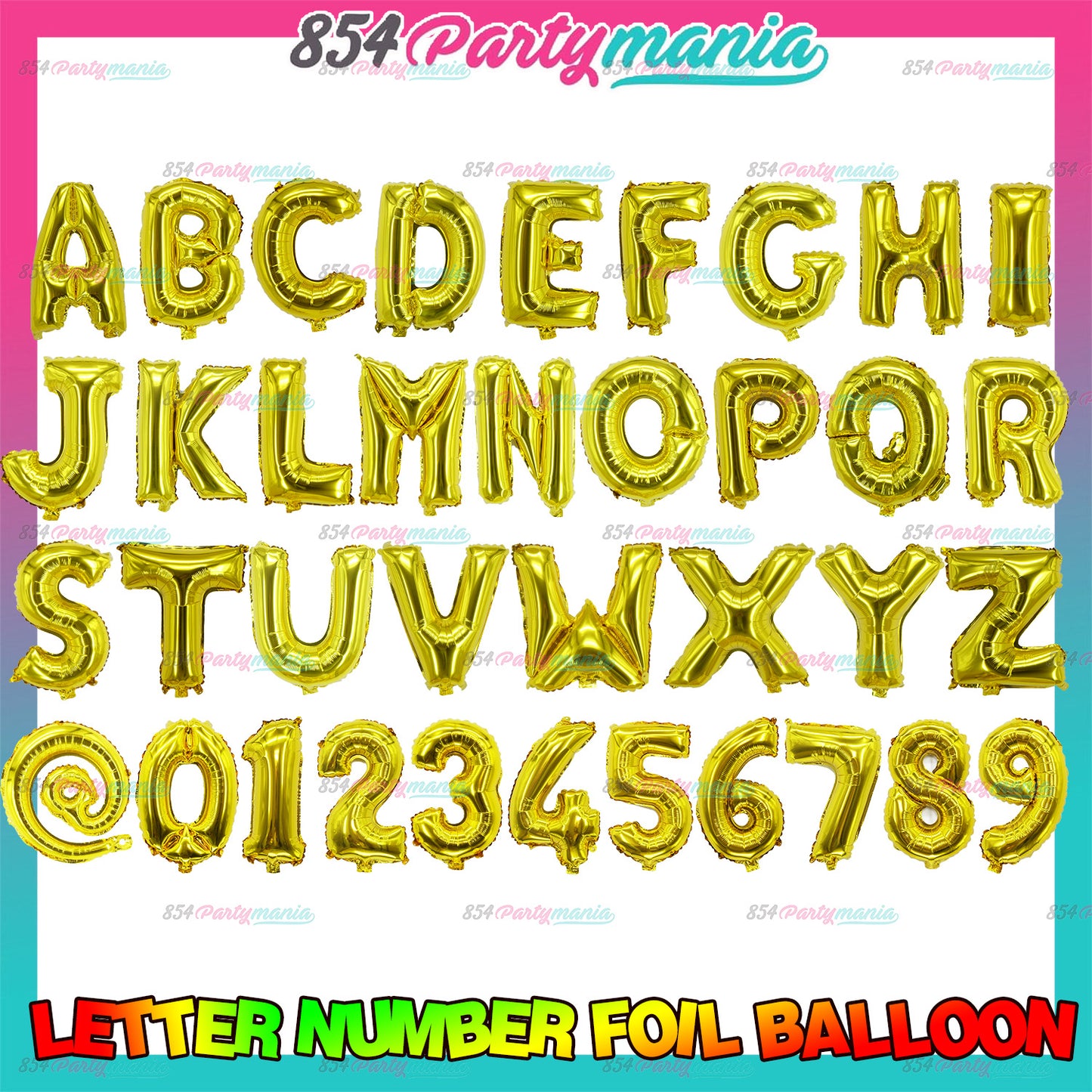 Letter and Number Foil Gold (sold by 10's ) BRAND: PROLATEX BALLOONS