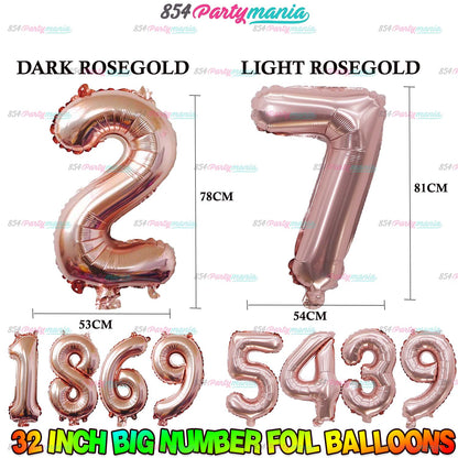 32 inch Big Number Foil Rosegold (sold by 10's)