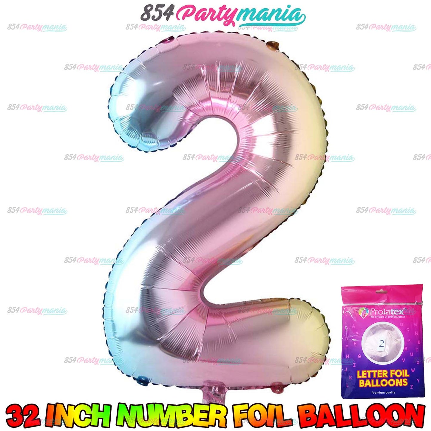 32 inch Big Number Foil GRADIENT (sold by 10's)