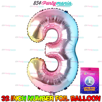 32 inch Big Number Foil GRADIENT (sold by 10's)