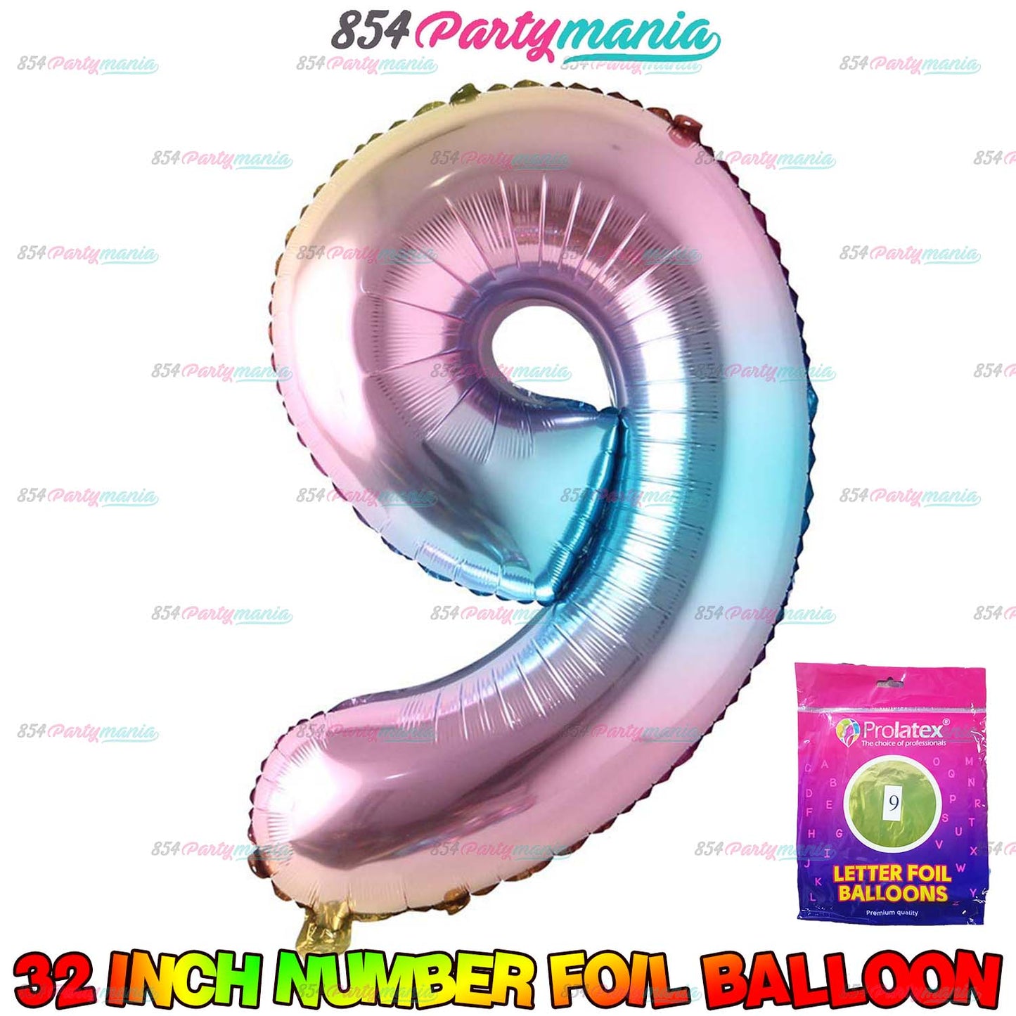 32 inch Big Number Foil GRADIENT (sold by 10's)