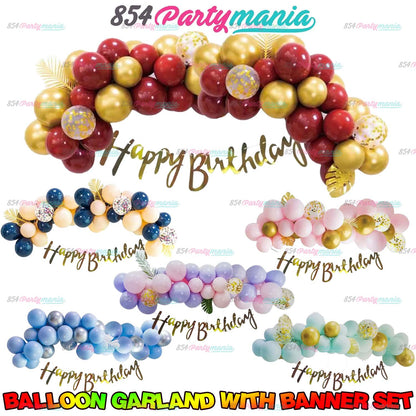 45PCS BALLOON GARLAND WITH BANNER SET