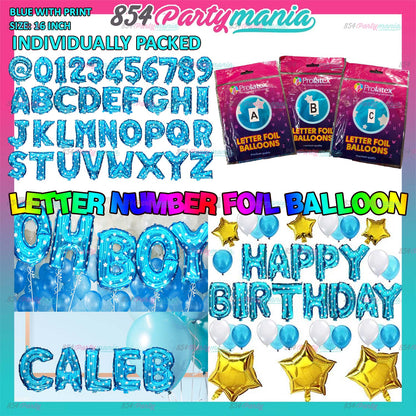 Letter and Number Foil Blue (sold by 10's) BRAND: PROLATEX BALLOONS