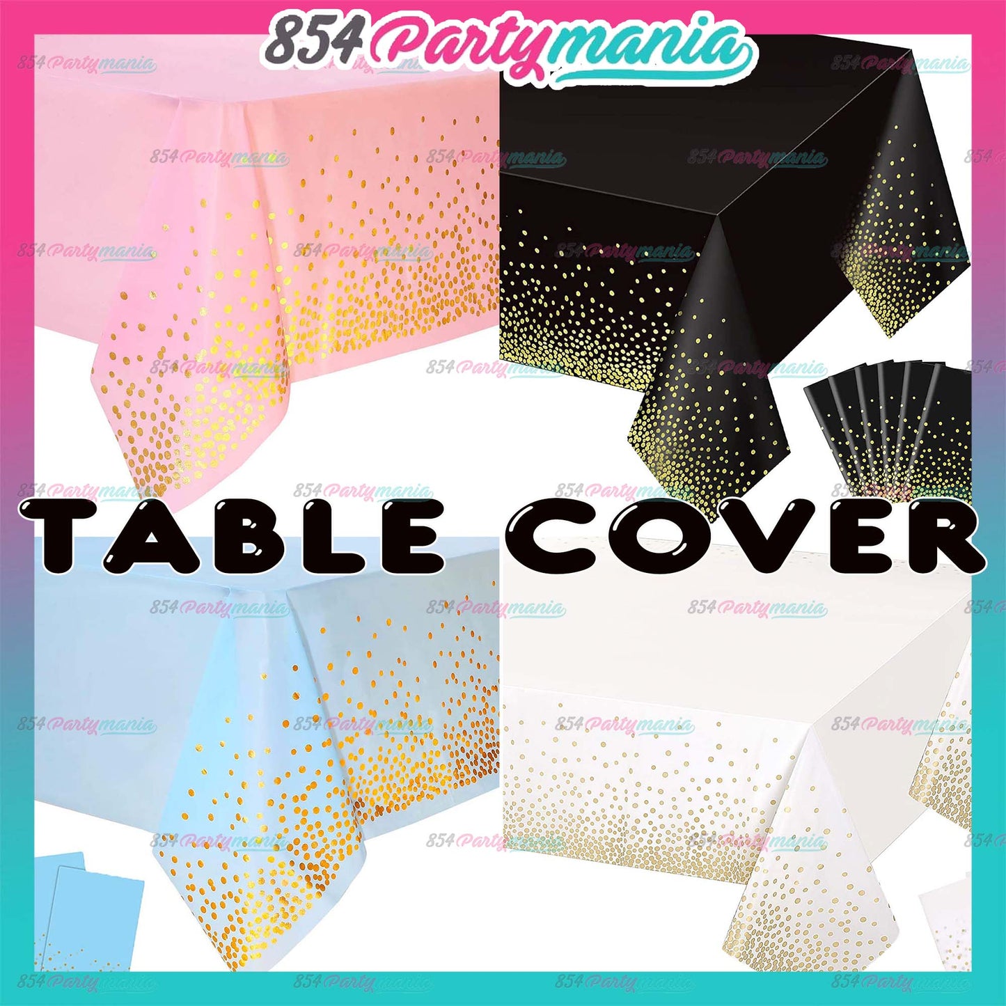 TABLE COVER GOLD DOTS