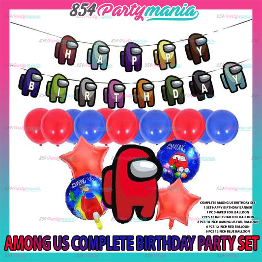 AMONG US COMPLETE BIRTHDAY SET (sold by 10's)