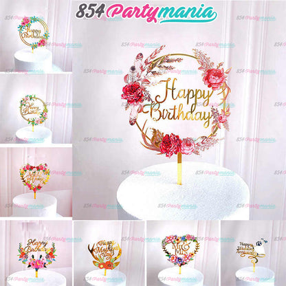 ACRYLIC CAKE TOPPER [PREMIUM QUALITY] (20pcs/pack)