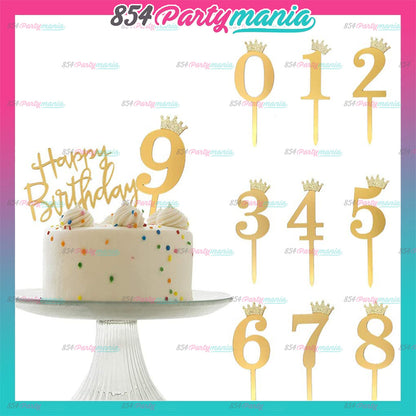 ACRYLIC NUMBER CAKE TOPPER [PREMIUM QUALITY] (20pcs/pack)