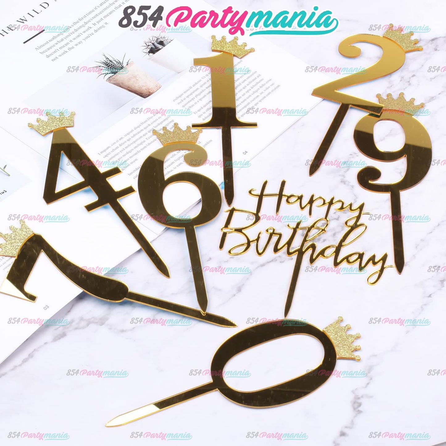 ACRYLIC NUMBER CAKE TOPPER [PREMIUM QUALITY] (20pcs/pack)