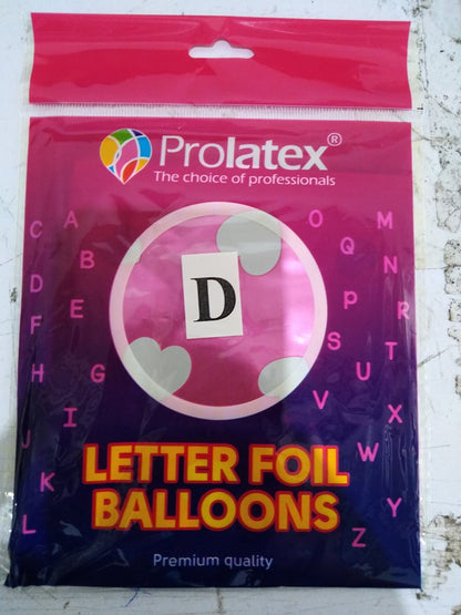 Letter and Number Foil Balloon Pink (sold by 10's) Prolatex Brand