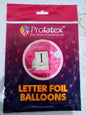 Letter and Number Foil Balloon Pink (sold by 10's) Prolatex Brand