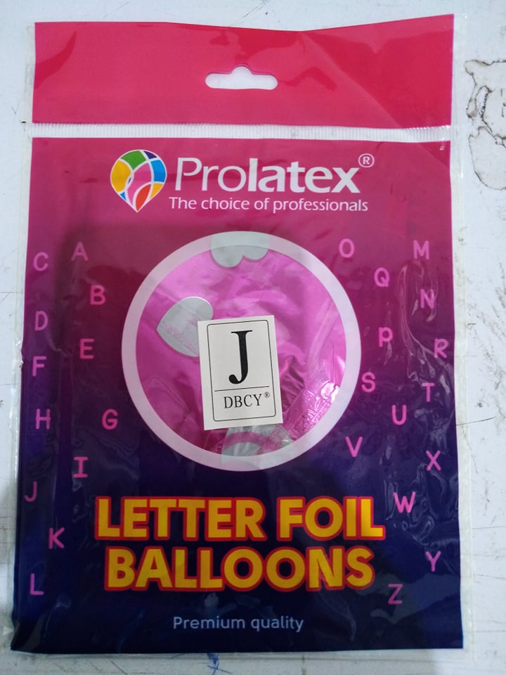 Letter and Number Foil Balloon Pink (sold by 10's) Prolatex Brand