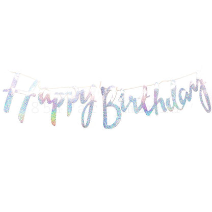 Happy Birthday Cursive Bunting Banner (sold by 12's/ color)